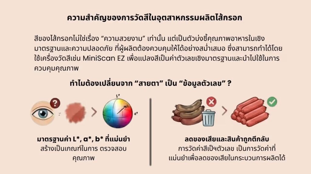 7 การวัดสีกับไส้กรอก Sausage